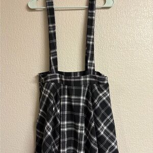 ROMWE Black and White Plaid Mini Skirt